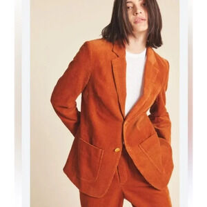 BIRDS OF PARADISE x TROVATA Sutton Blazer Jacket Cedar Corduroy Burnt Orange M